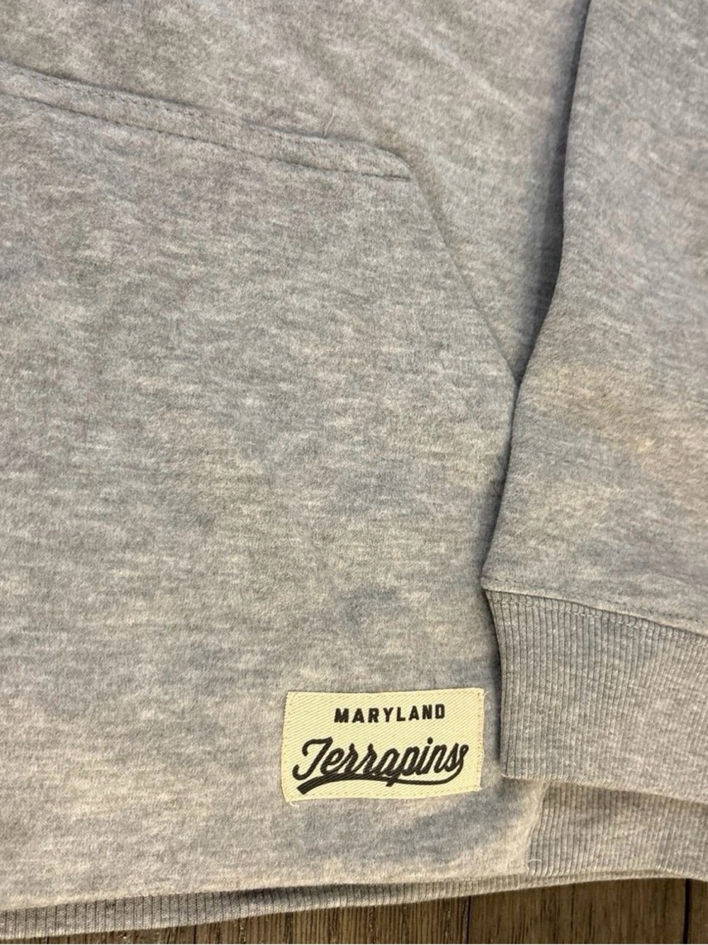 NWT [Gen2] Maryland Terrapins NCAA Football Hoodie Heather Grey Youth XL 18/20 - Picture 6 of 9